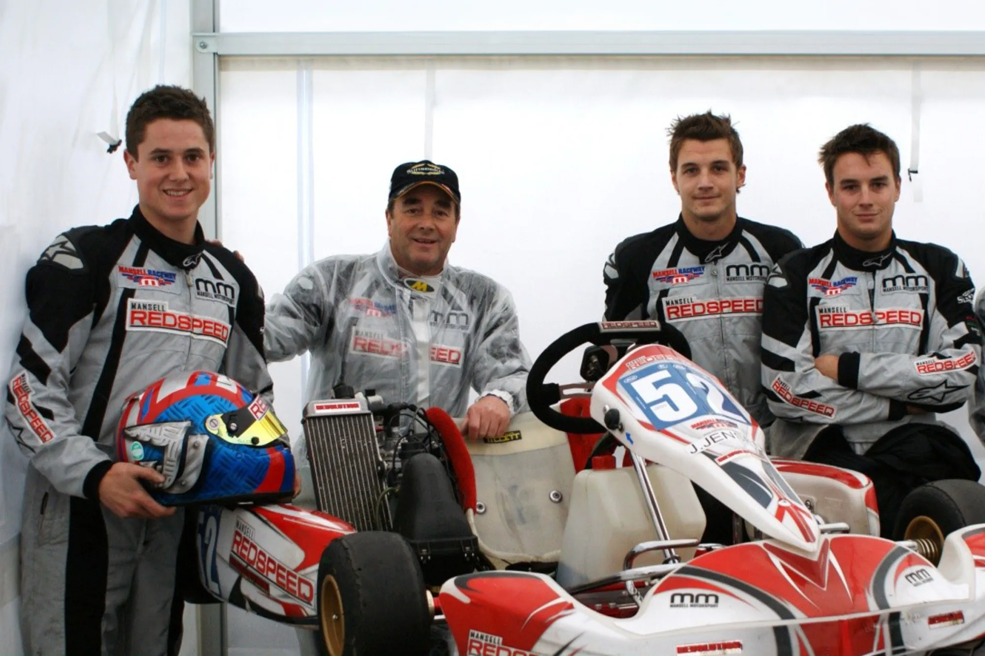 Mansell Jensen Kart Team with Nigel Mansell, Leo Mansell, Greg Mansell and Jacques Jensen 2010